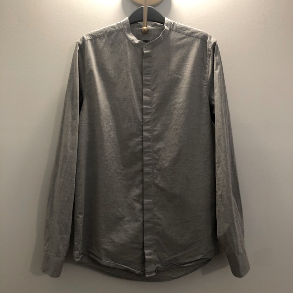 COS Other - COS grey Men’s collarless cotton shirt